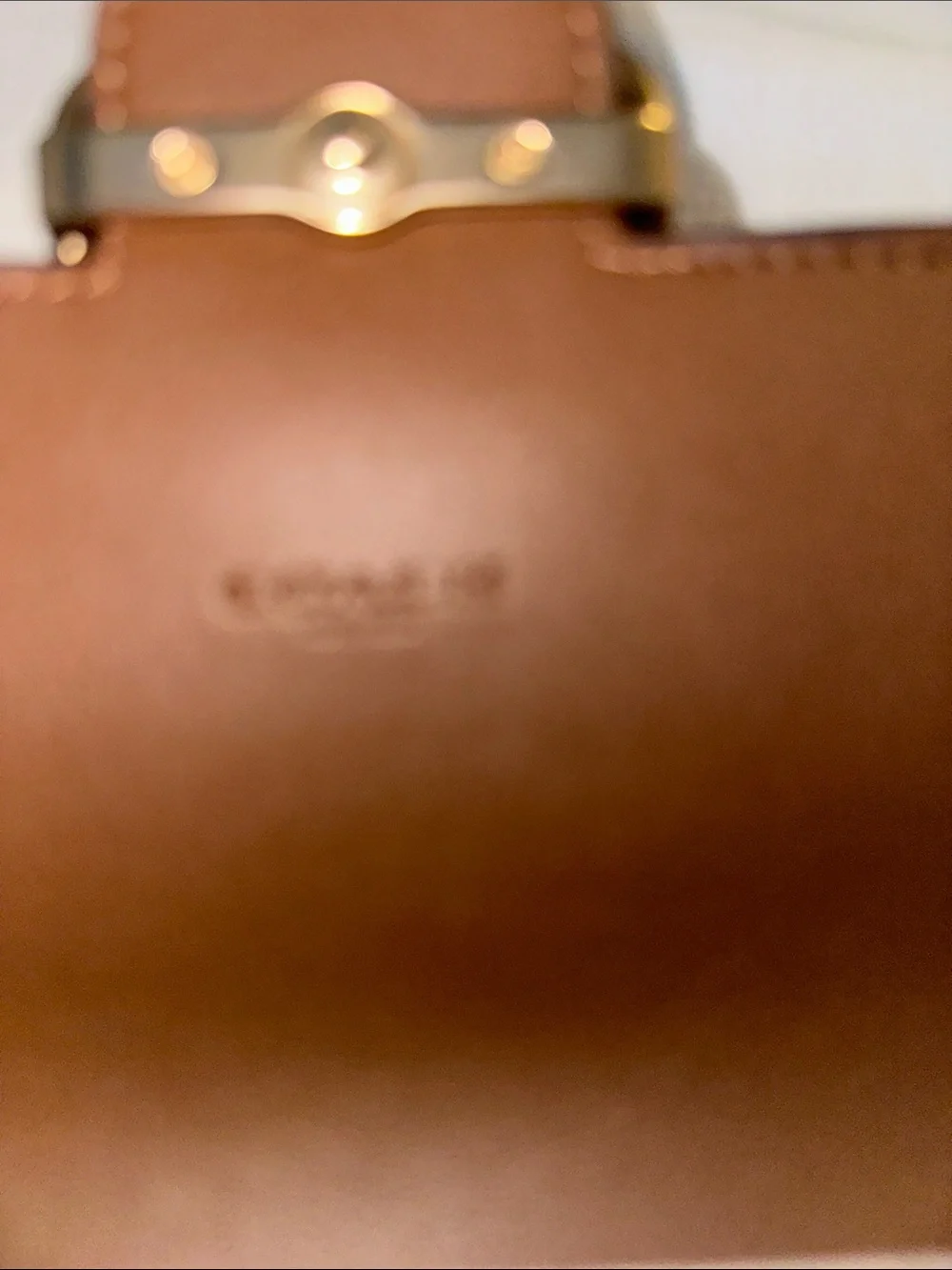 Coach Brown Signature Canvas Wallet with Tan Leather Flap